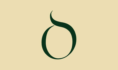 Cursive Letter O Initial Logo Concept, Vector Template. Vector design of letter O for logo design, business, natural products, personal branding, etc.のイラスト素材