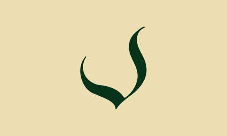 Cursive Letter V Initial Logo Concept, Vector Template. Vector design of letter V for logo design, business, natural products, personal branding, etc.のイラスト素材