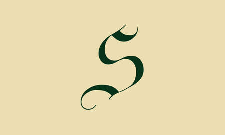 Cursive Letter S Initial Logo Concept, Vector Template. Vector design of letter S for logo design, business, natural products, personal branding, etc.のイラスト素材