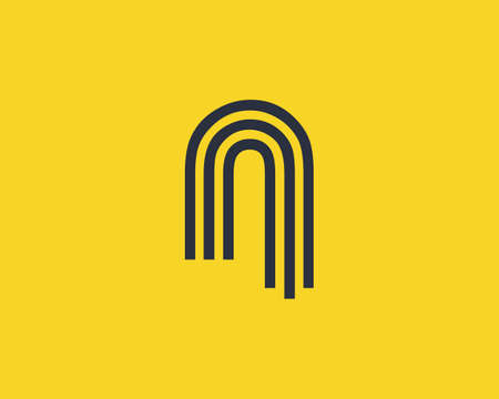 Creative letter N graphic lines alphabet icon/logo designのイラスト素材