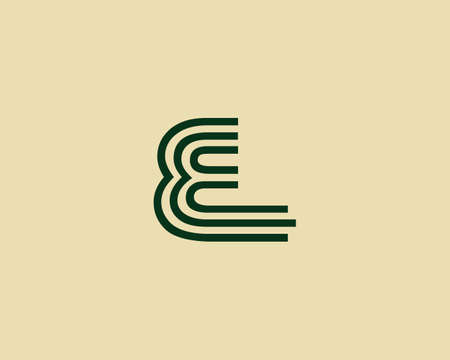 Creative letter E graphic lines alphabet icon/logo designのイラスト素材