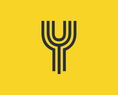 Creative letter Y graphic lines alphabet icon/logo designのイラスト素材
