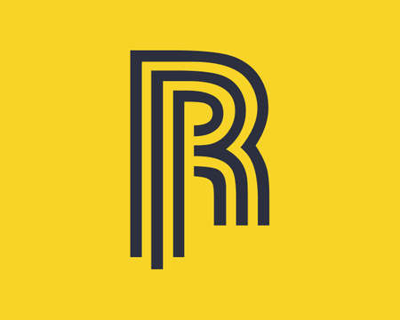 Creative letter R graphic lines alphabet icon/logo designのイラスト素材