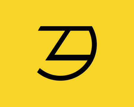 High quality minimal icon - HD letter Z icon - Yellow Backgroundのイラスト素材