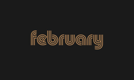Month FEBRUARY in letters. Initial vector designのイラスト素材