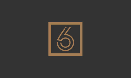 Bold number 6 with square outside - Initial vector design - Premium Icon, Logo vector