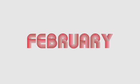 Month FEBRUARY in letters - Initial vector design - Premium Icon, Logo vectorのイラスト素材
