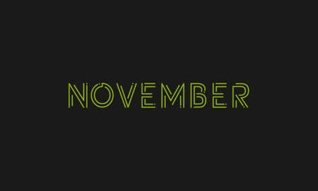 Word NOVEMBER in letters - Initial vector design - Premium Icon, Logo vectorのイラスト素材