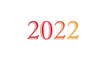 Number 2022 in red and orange. Creative modern letters icon, Premium vector illustration.