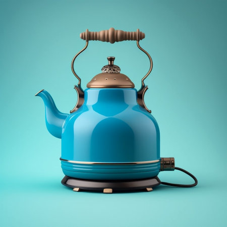 Vibrant and Whimsical Kettle Illustration on Clear Backgroundの素材