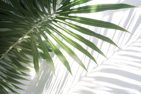 Soft Foliage of Tropical Palm Tree - Closeup 3D Interiorの素材