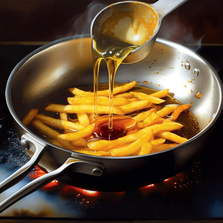 Frying French Fries on Pan,の素材