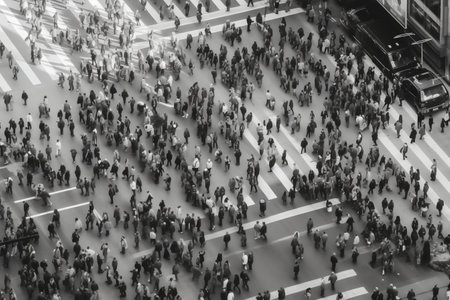 Overhead: Crowded Road Walkersの素材