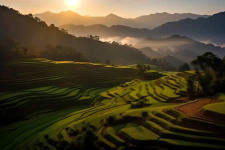 Majestic Rice Fields of Mae Chaem's Pa Bong Piangの素材