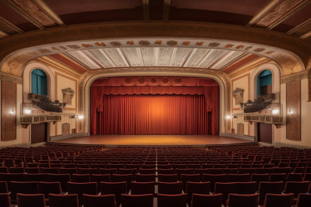 Front View of Vacant Theater: A Blank Canvasの素材