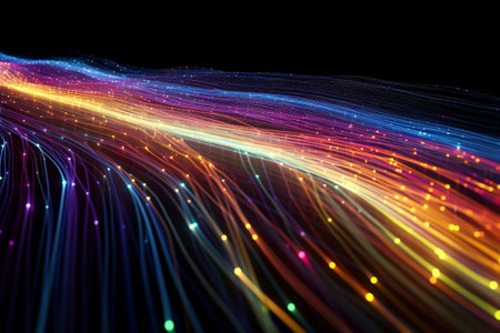 Enchanting Glow A Concept of Fiber Optic Technology with Multiple Radiant Trailsの素材