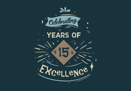 Commemorate One and Half Decades of Excellence, Custom T-Shirt Designのイラスト素材