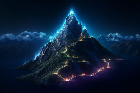 Thrilling Adventure Ride Brave Rider Conquering Rocky Trail with Breathtaking Mountain Viewの素材