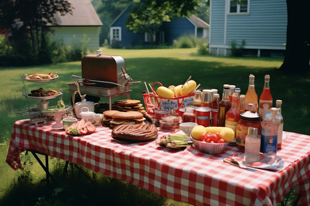Classic Barbecue Scene Setting the Stage for Grilled Delightsの素材