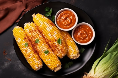 Savory Fried Corn Cob: Vegan Sauce Delight on Topの素材