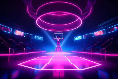 Neon Basketball Arena A Futuristic Sporting Experienceの素材