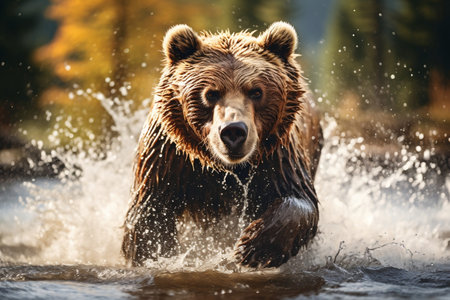 An illustration of a brown bearの素材