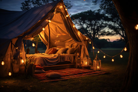 Tent Towers Over The Tranquil Surroundingsの素材