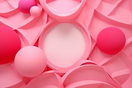 Contemporary Pink Background with Geometric Shapes for Designの素材