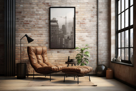 Suspended Between Brick Walls: Vertical Poster Displayの素材