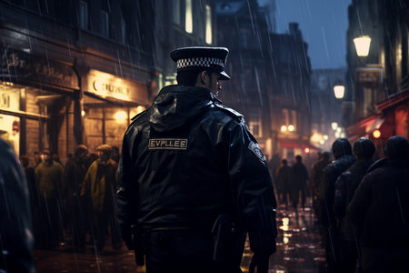 A Police Officer's Streetscape Patrolの素材