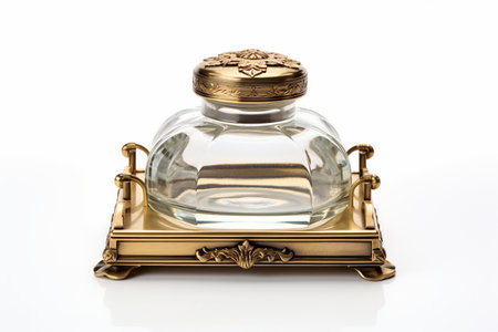 Classic Brass Inkwell with Hinged Lidの素材