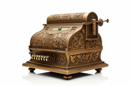 Old fashioned Brass Cash Registerの素材