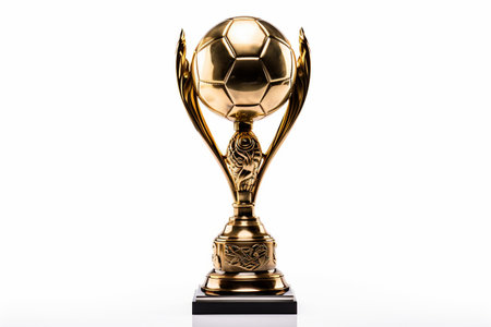 Soccer brilliant trophy isolated on a transparent backgroundの素材