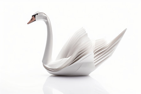 Origami Creation of a swam isolated on a transparent backgroundの素材