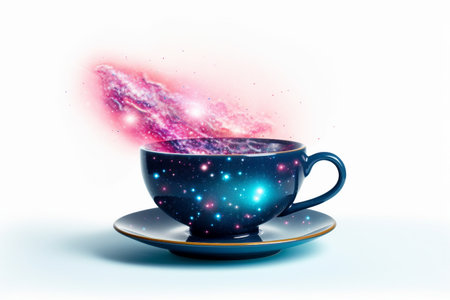 A galaxy of giant teacup isolated on a transparent backgroundの素材