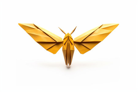 Origami Creation of a firefly isolated on a transparent backgroundの素材