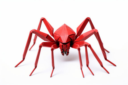Spider origami with folds isolated on a transparent backgroundの素材