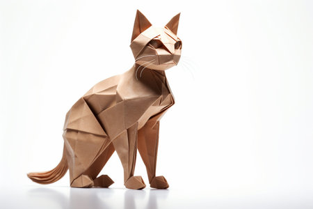 Origami Cat in Playful Gestures isolated on a transparent backgroundの素材