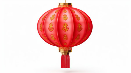 Illuminated Traditional Chinese Lantern Isolatedの素材