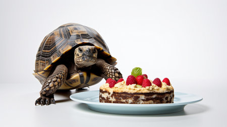 Curious Tortoise with Foodの素材