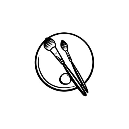 Line Art Painting Brush Iconのイラスト素材