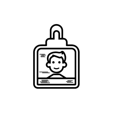 Outline Vector Icon of Identification Card ..のイラスト素材