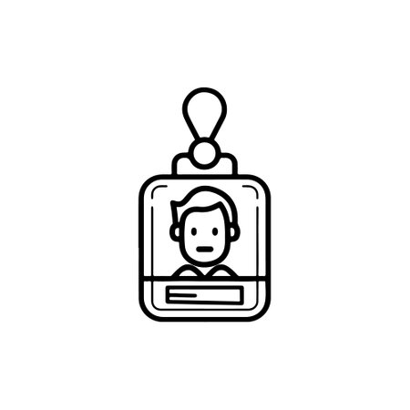 Minimalist ID Card Line Art Icon ..のイラスト素材