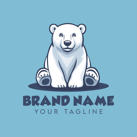 Polar Bear Logo Design Templateのイラスト素材