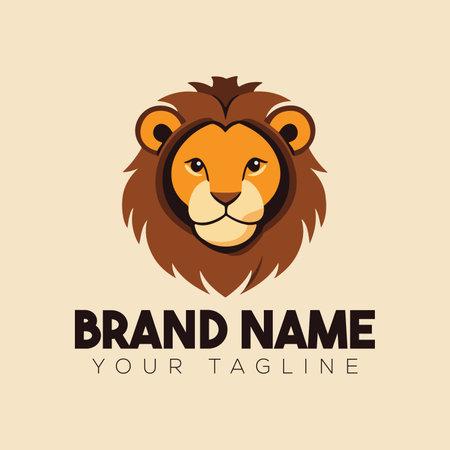 Cute Lion Vector Logo Designのイラスト素材