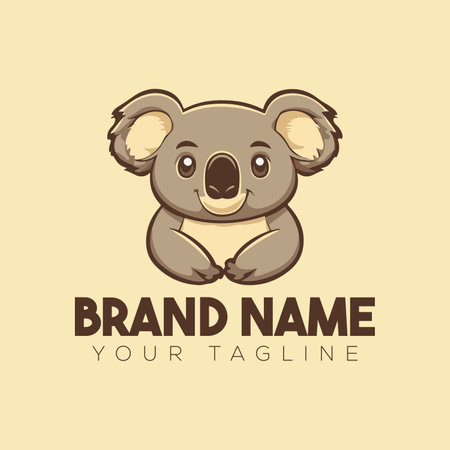 Adorable Koala Logo Illustrationのイラスト素材