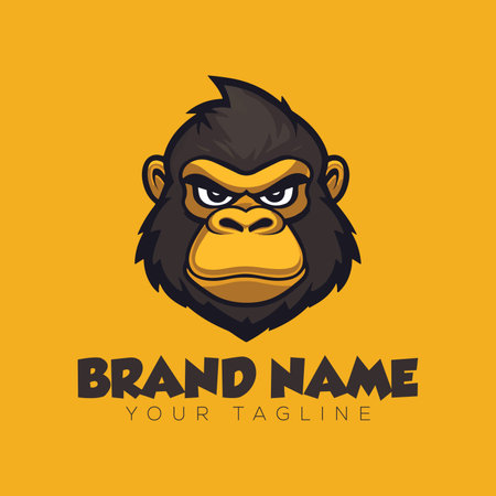 Adorable Gorilla Logo Designのイラスト素材