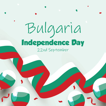 Festive Bulgaria Independence Day Post Design for 2024のイラスト素材