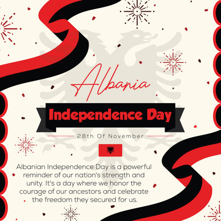 Celebrate Albania Independence Day with a Stunning Banner Templateのイラスト素材