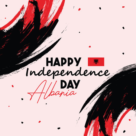 Albania Independence Day Post: Design Your Patriotic Bannerのイラスト素材